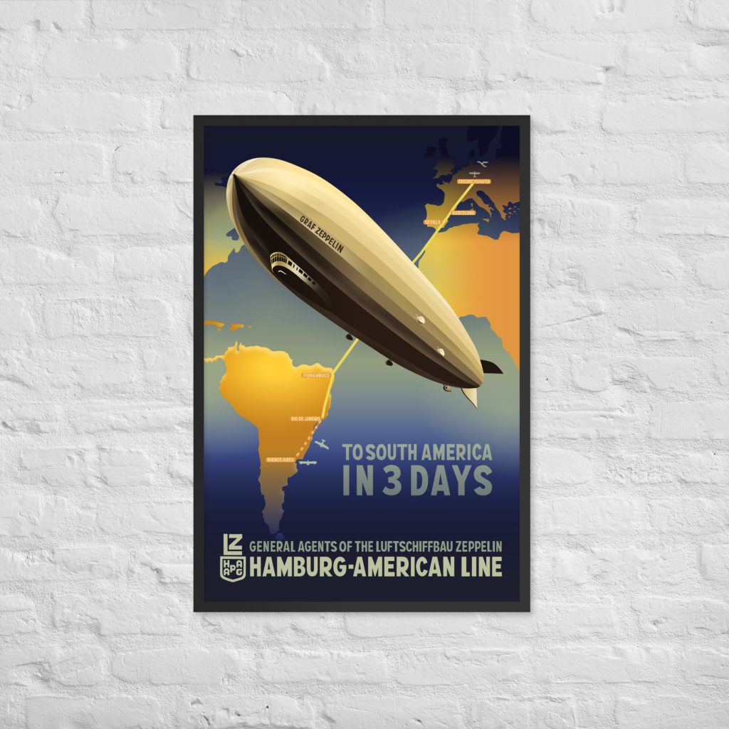 Enhanced Graf Zeppelin South America Travel Poster