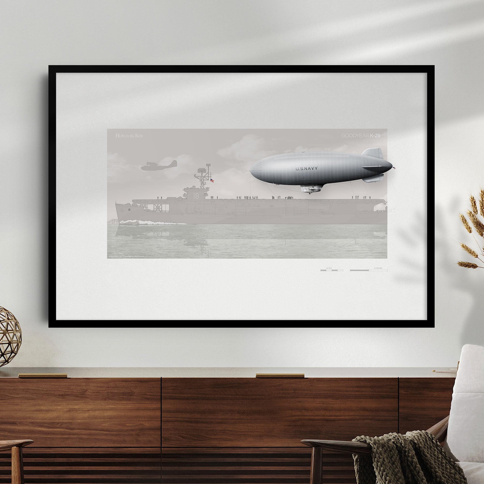 Airship Poster - Goodyear K-29 U.S. Navy Blimp - Museum-Quality Vintage Aviation Wall Art