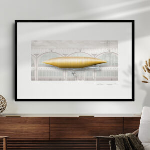 Airship Poster - Lebaudy "Le Jaune" Semi-Rigid - Museum-Quality Vintage Aviation Wall Art