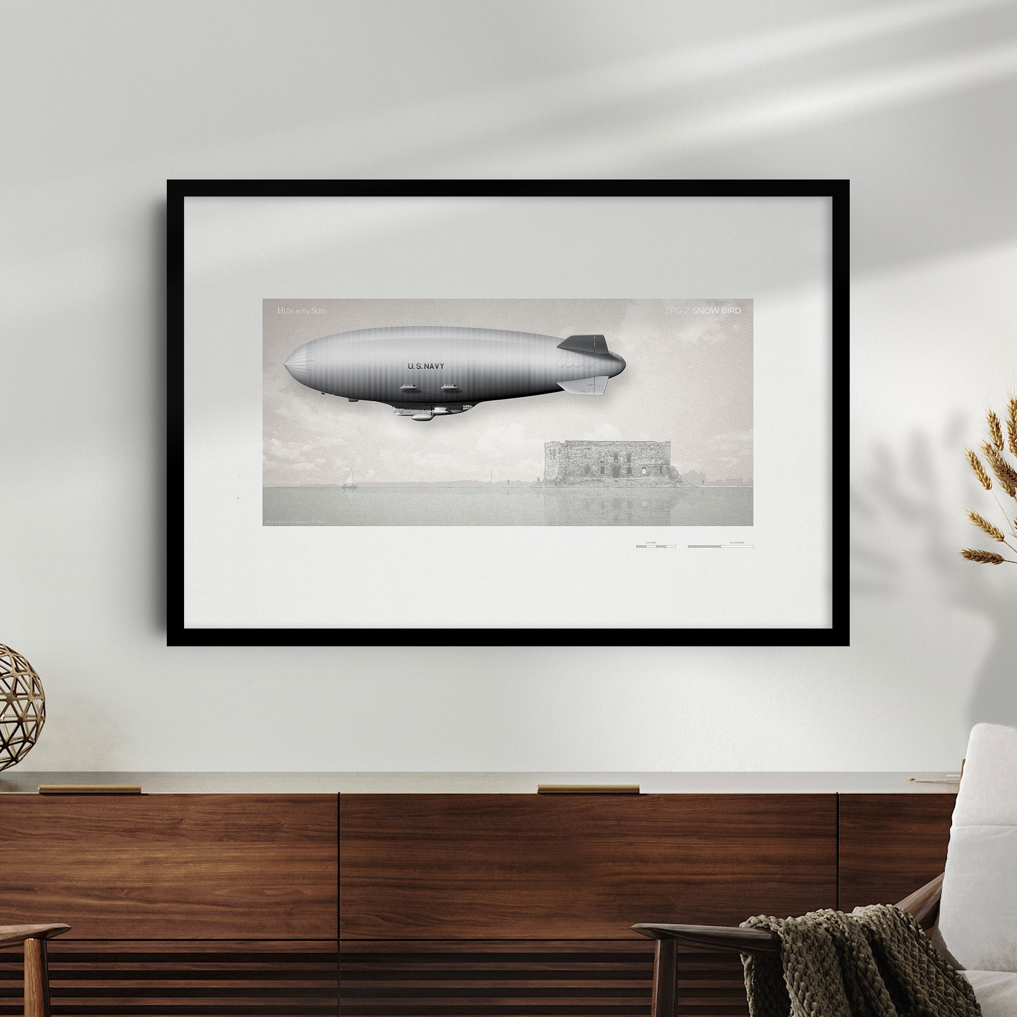Airship Poster - ZPG-2 Snow Bird U.S. Navy Blimp - Museum-Quality Vintage Aviation Wall Art - Image 2